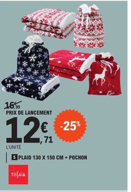 Plaid 130 X 150 Cm + Pochon Tissaia