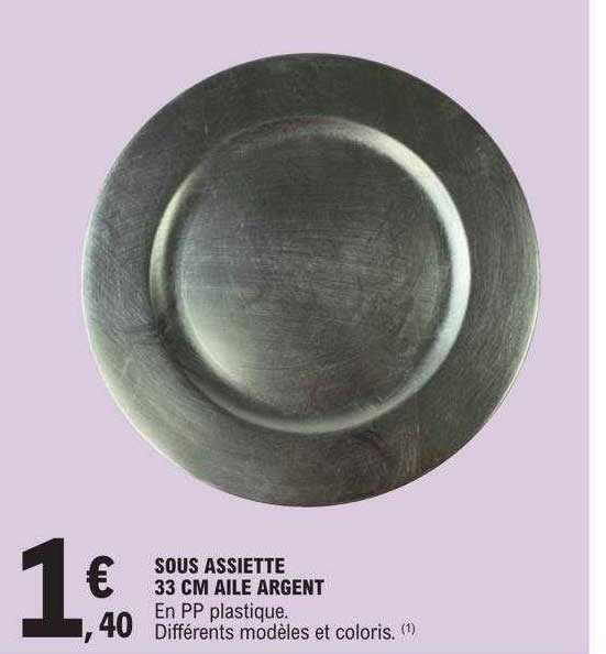 sous assiette 33 cm aile argent