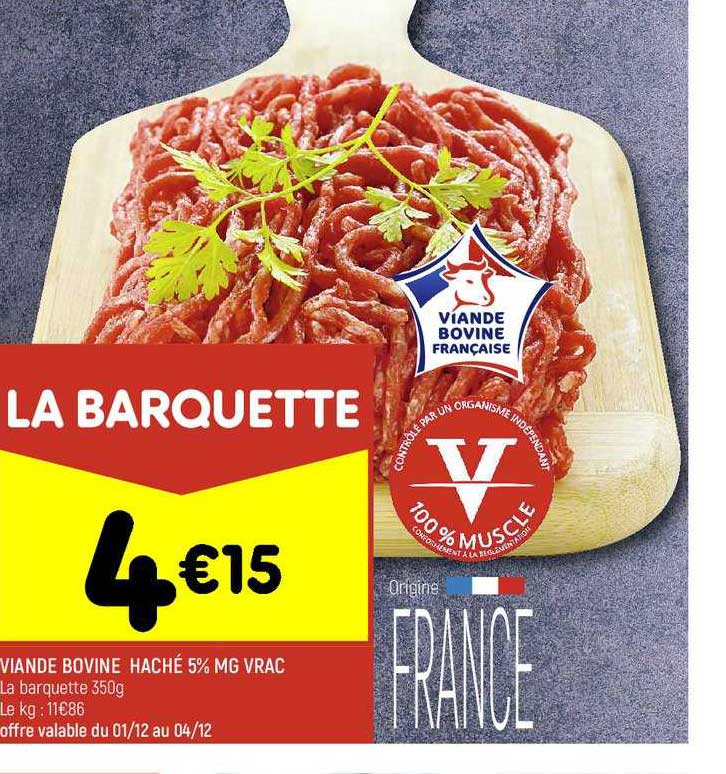 Viande Bovine Haché 5% Mg Vrac