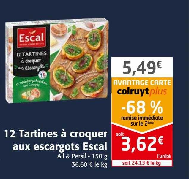 12 tartines à croquer aux escargots escal
