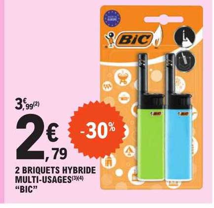 2 briquets hybride multi-usages "bic"