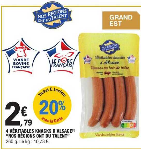 4 véritables knacks d'alsace "nos régions ont du talent"