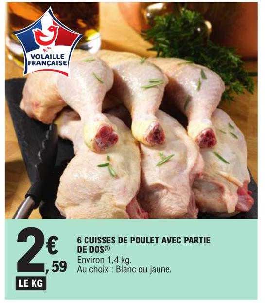 6 cuisses de poulet avec partie de dos