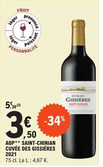 aop** saint-chinian cuvée des gissières 2021