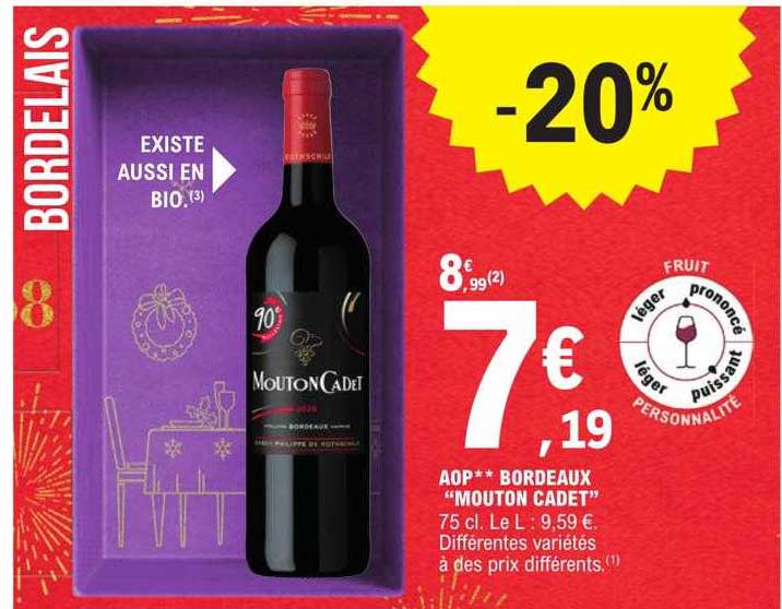 aop bordeaux "mouton cadet"