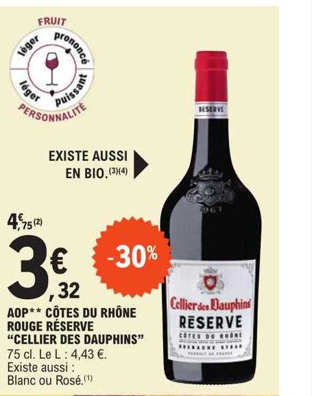 Aop Côtes Du Rhône Rouge Réserve "cellier Des Dauphins"
