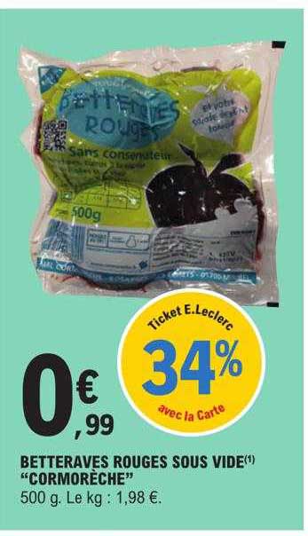 betteraves rouges sous vide "cormorèche"