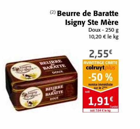 beurre de baratte isigny ste mère