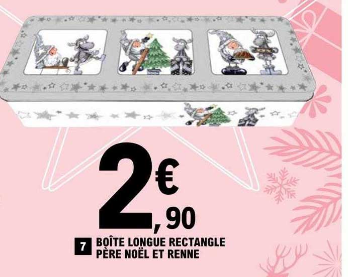 boîte longue rectangle père noël et renne