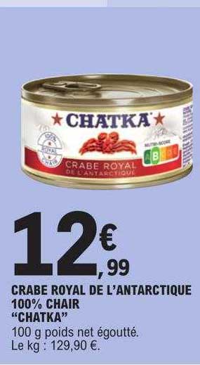 crabe royal de l'antarctique 100% chair "chatka"
