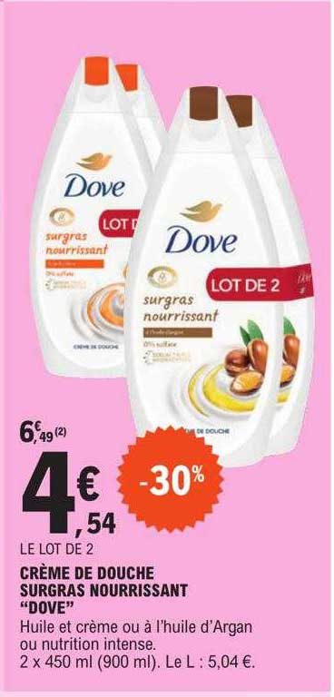 crème de douche surgras nourrissant "dove"