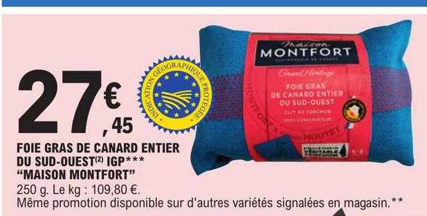 foie gras de canard entier du sud-ouest igp*** "maison montfort"