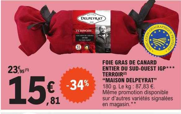 foie gras de canard entier du sud-ouest igp*** terroir "maison delpeyrat"