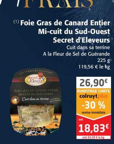 foie gras de canard entier mi-cuit du sud-ouest secret d'éleveurs