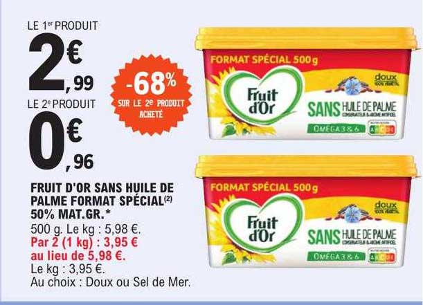 fruit d'or sans huile de palme format spécial 50% mat. gr.