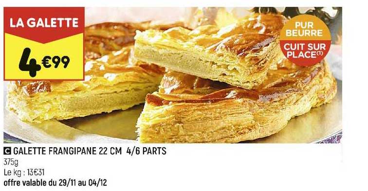 galette frangipane 22 cm 4-6 parts