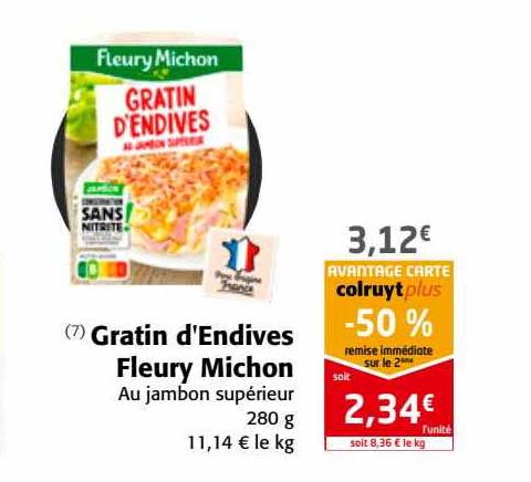 gratin d'endives fleury michon