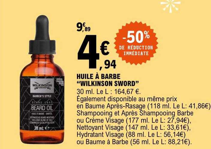huile à barbe "wilkinson sword"