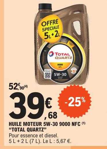 huile moteur 5w-30 9000 nfc "total quartz"