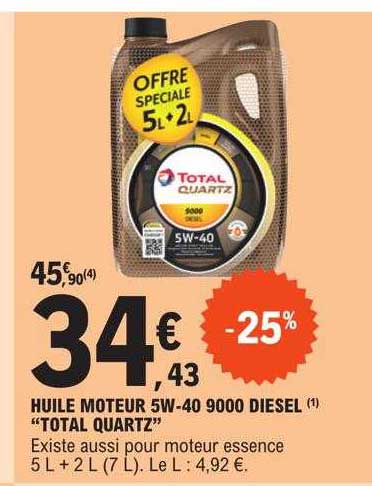 Huile Moteur 5w-40 9000 Diesel "total Quartz"