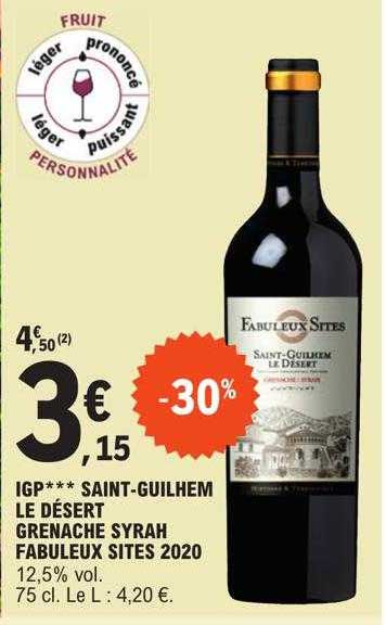 igp saint-guilhem le désert grenache syrah fabuleux sites 2020