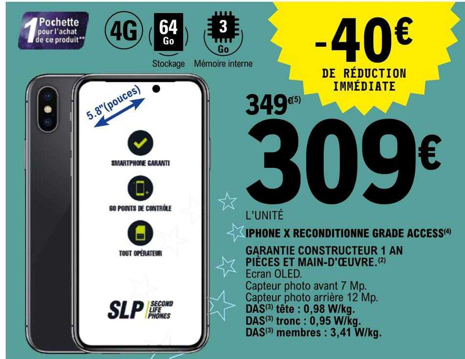 iphone x reconditionné grade access