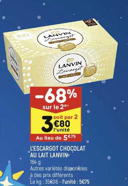 l'escargot chocolat au lait lanvin
