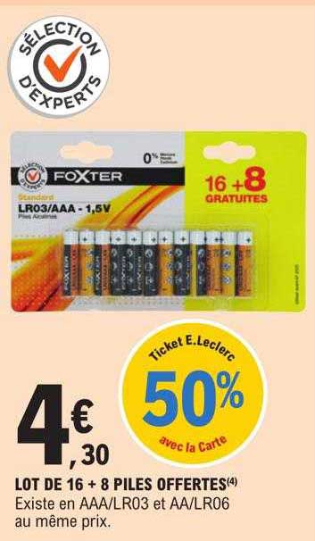 lot de 16 + 8 piles offertes