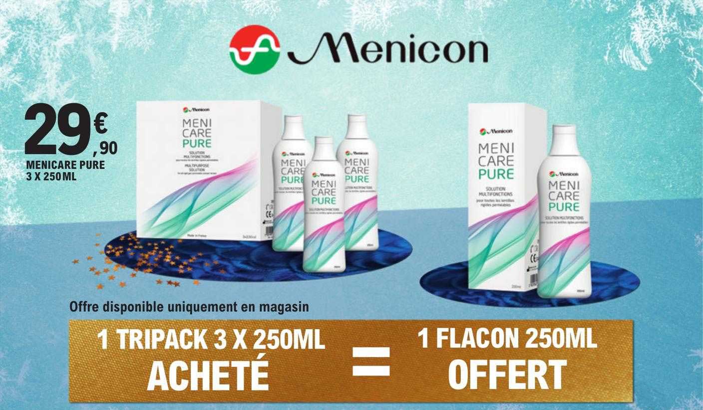 Menicare Pure 3 X 250ml Menicon