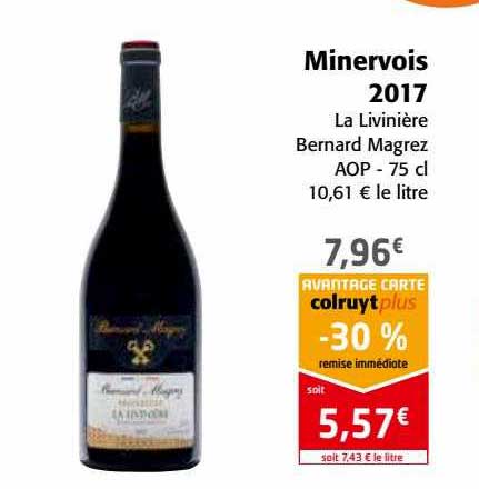 minervois 2017 la livinière bernard magrez aop