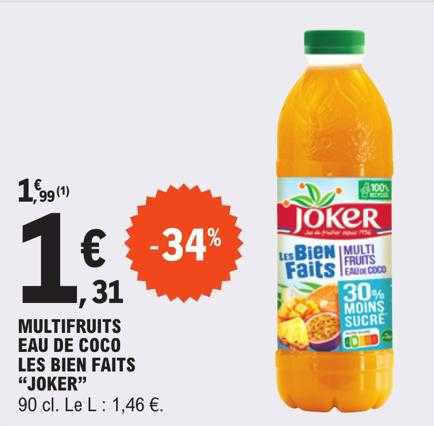 multifruits eau de coco les bien faits "joker"