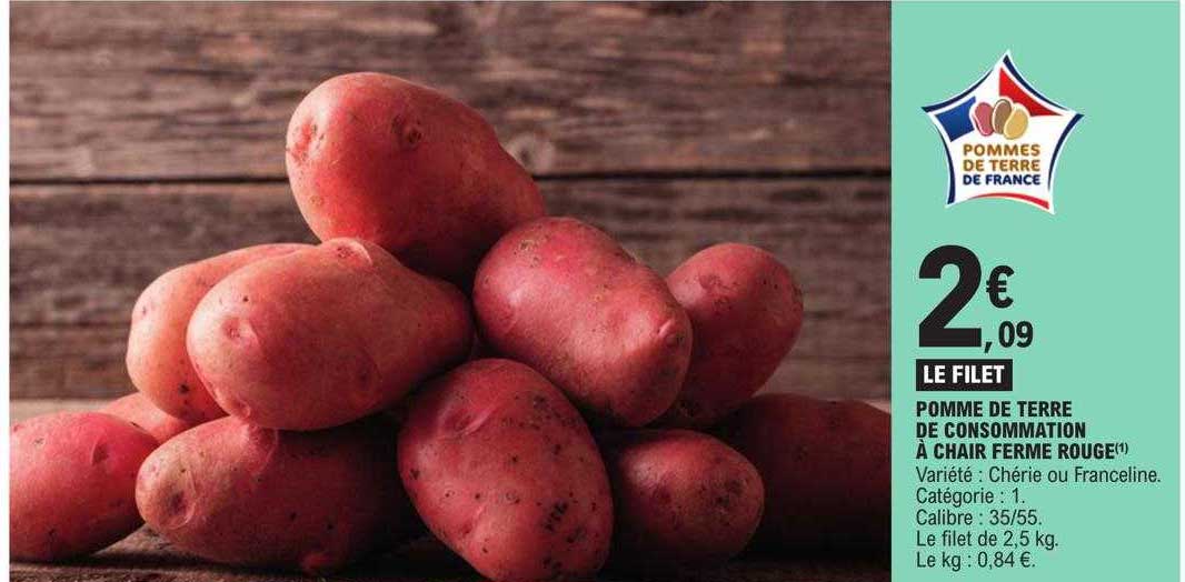 Pomme De Terre De Consommation à Chair Ferme Rouge