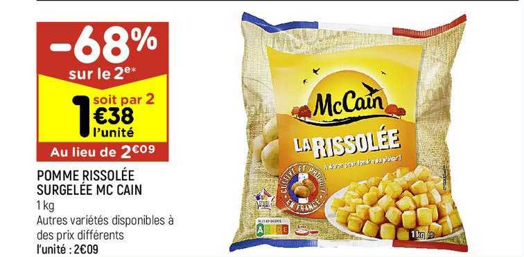 pomme rissolée surgelée mc cain