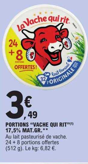 portions "vache qui rit" 17,5% mat. gr.