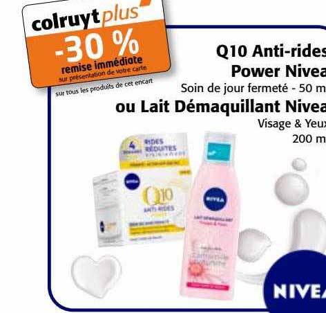 q10 anti-rides power nivea ou lait démaquillant nivea