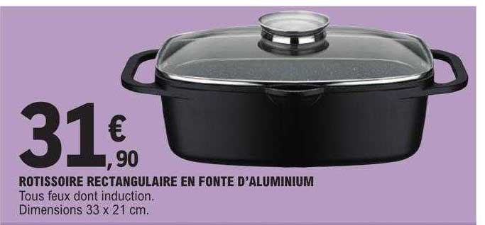 rôtissoire rectangulaire en fonte d'aluminium