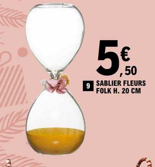 sablier fleurs folk h. 20 cm