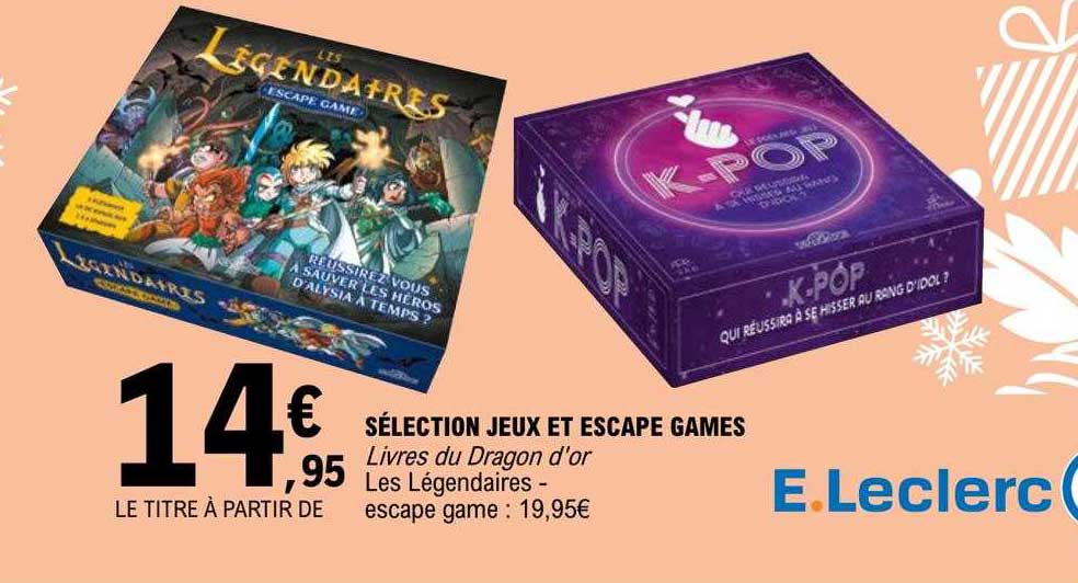 sélection jeux et escape games - livres du dragon d'or