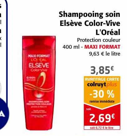 shampooing soin elsève color-vive l'oréal