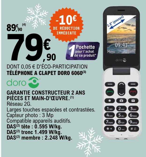 téléphone à clipet doro 6060