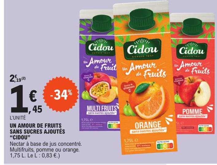 Un Amour De Fruits Sans Sucres Ajoutés "cidou"