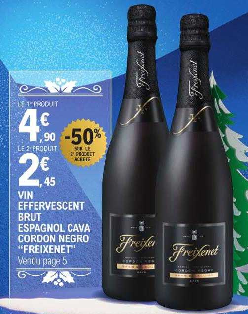 vin effervescent brut espagnol cava cordon negro "freixenet"