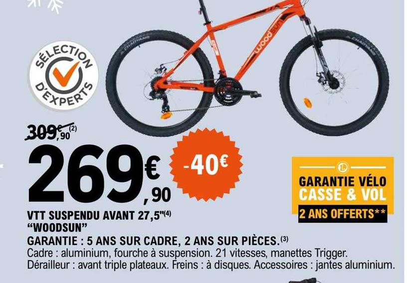 vtt suspendu avant 27,5" "woodsun"