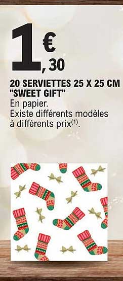 20 serviettes 25 x 25 cm "sweet gift"