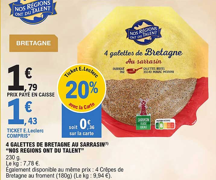 4 galettes de bretagne au sarrasin "nos régions ont du talent"