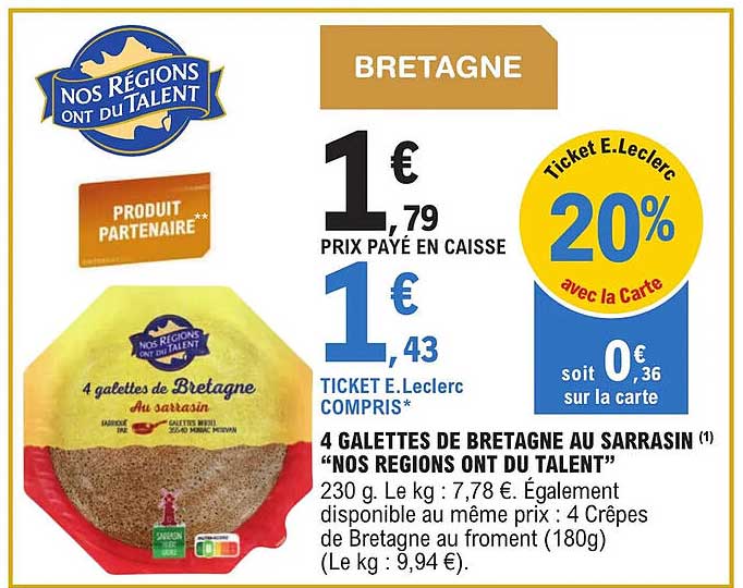 4 galettes de bretagne au sarrasin "nos regions ont du talent"
