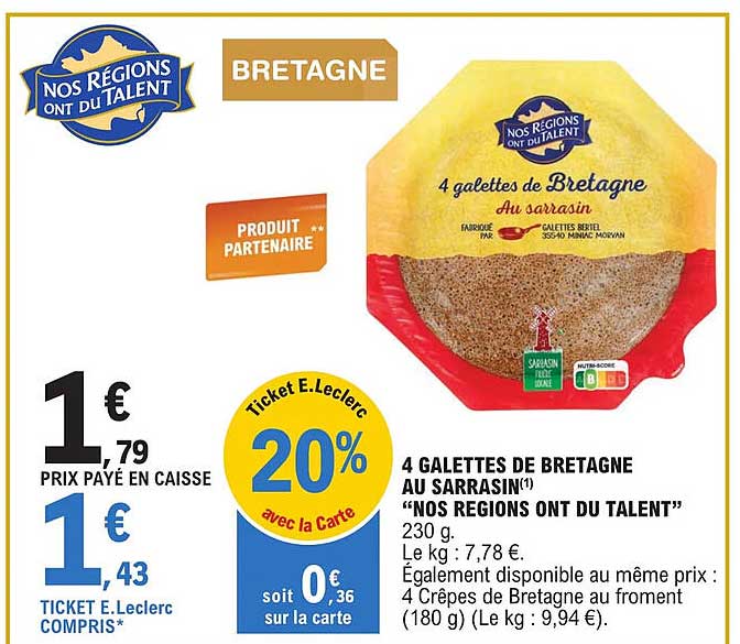 4 galettes de bretagne au sarrasin "nos régions ont du talent"