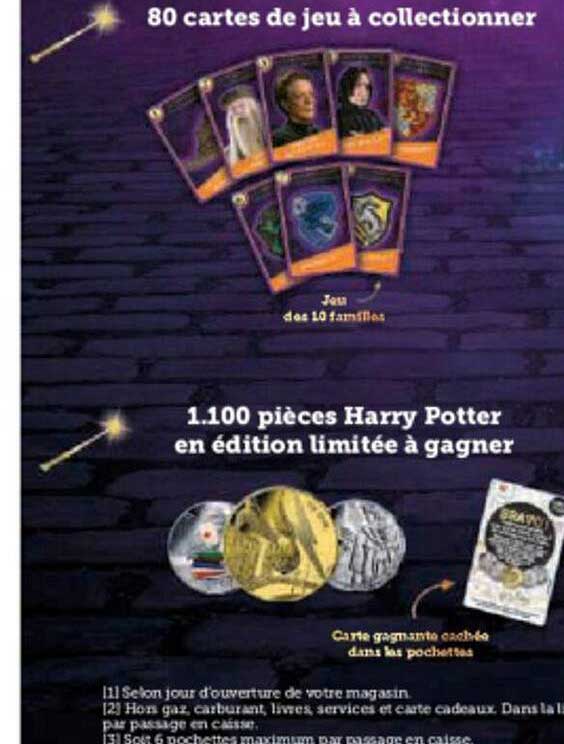 80 cartes de jeu à collectionner, 1100 pièces harry potter