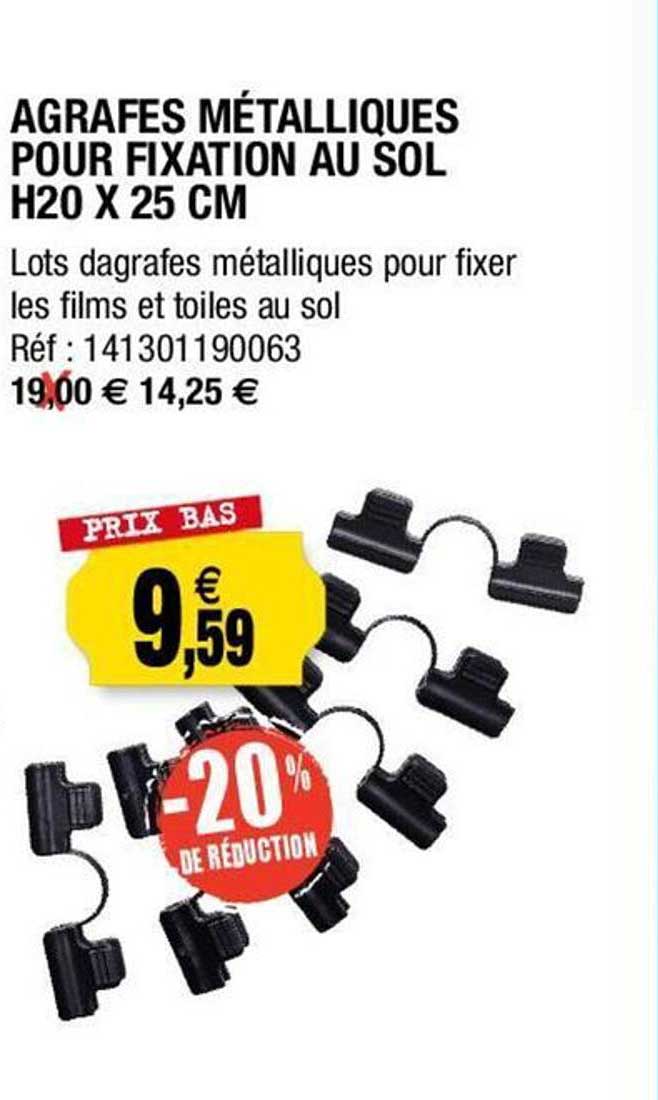 Agrafes Métalliques Pour Fixation Au Sol H20 X 25 Cm