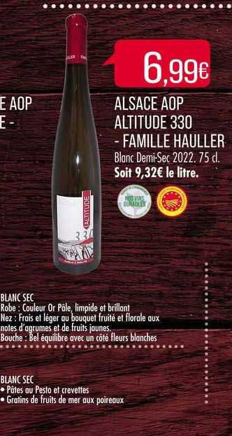 alsace aop altitude 330 - famille hauller